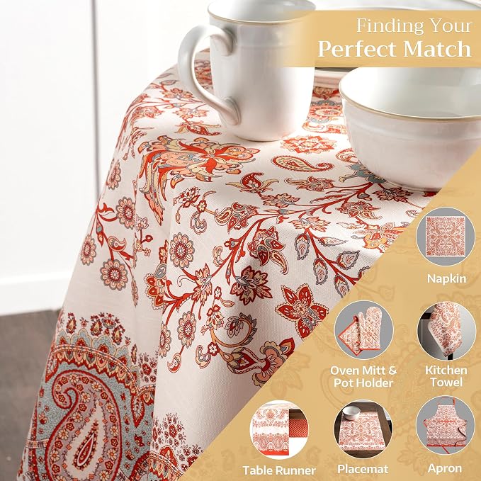 Maison d' Hermine Table Cloth Round Table 100% Cotton 63 Inches Fall Tablecloth - Image 5
