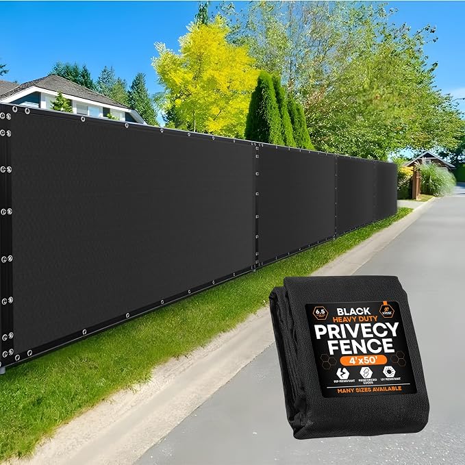 Xpose Safety Privacy Fence Screen 4’ x 50’ – Heavy Duty Black Mesh by XposeSafety