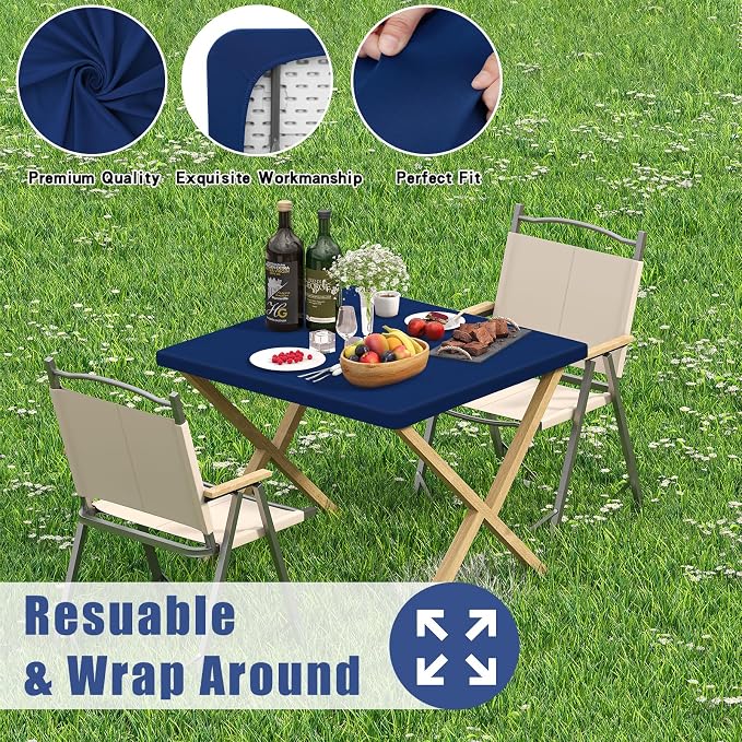 Spandex Square Table Cloth 6 Pack, Elastic Fitted Tablecloths - Image 5
