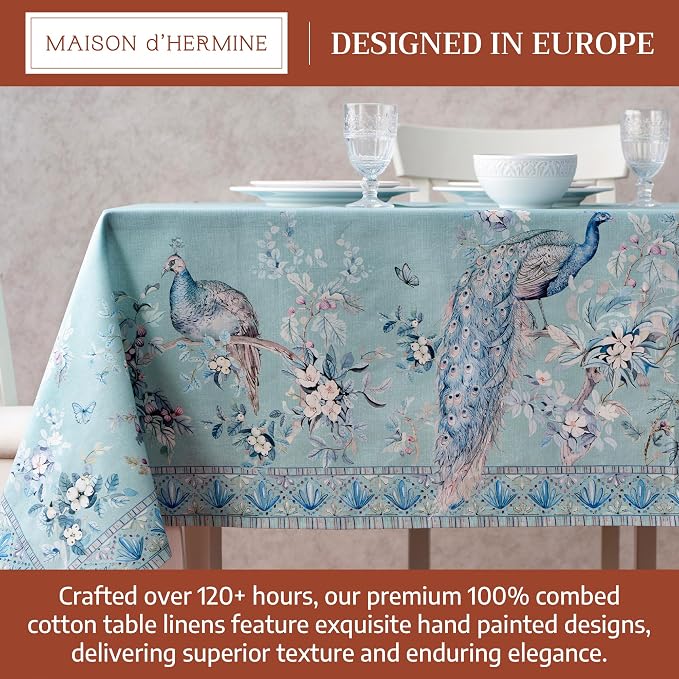 Maison d' Hermine Premium Table Cloth Rectangle Table 100% Combed Cotton 108 x - Image 3
