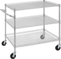 Finnhomy 3 Tier Heavy Duty Commercial Grade Utility Cart, Wire Rolling Cart by Finnhomy