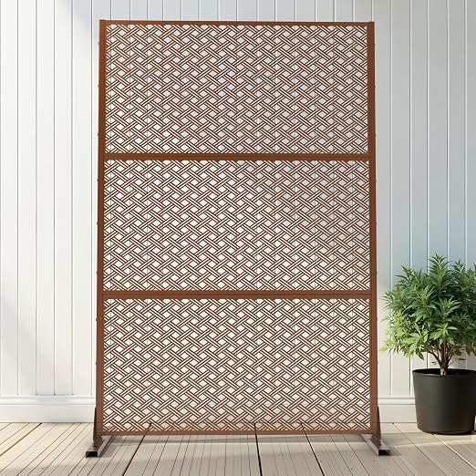 Casaphoria 72" H x 47" W Metal Outdoor Privacy Screen, Freestanding Decorative by Casaphoria
