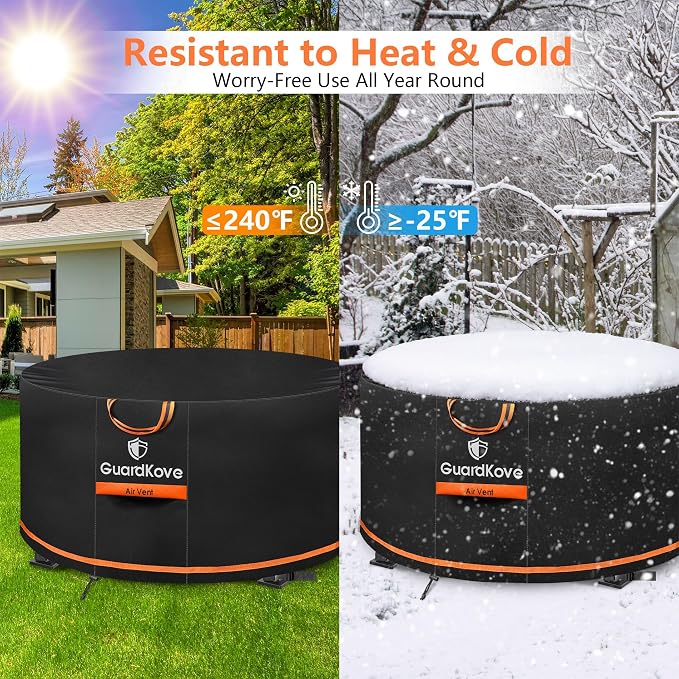 32” Fire Pit Cover Round for 29”- 32” Fire Pit/Tables, Waterproof Tear & Fade - Image 8