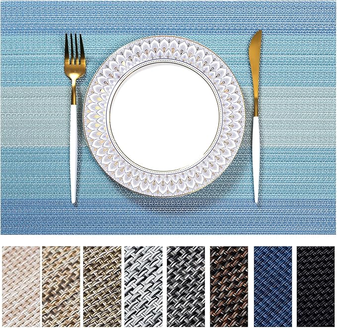 LEXMORE Placemats Set of 4 Vinyl/Plastic Woven Place Mats by lexmore