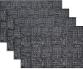 Black Placemats Set of 4, Plastic Vinyl 18" x 12" Place Mats by PandaPalm