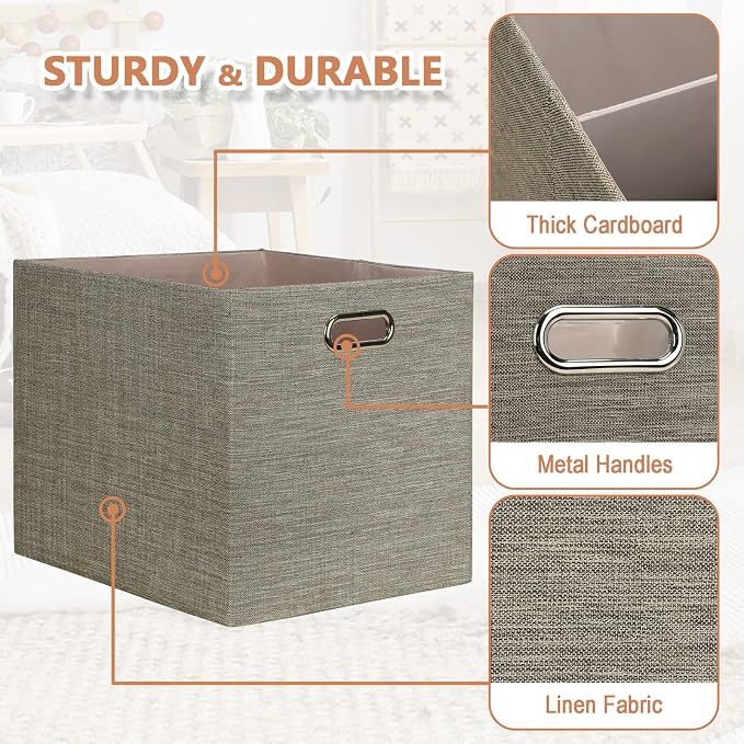 Posprica 13x15x13 Storage Cube Bins, Foldable Collapsible Storage Bins Boxes - Image 5
