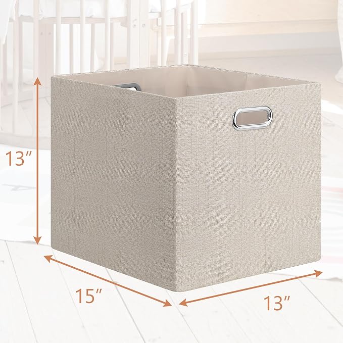 Posprica 13x15x13in Collapsible Storage Bins, Fabric Foldable Cube Storage Boxes - Image 2