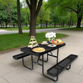 4 FT Metal Picnic Tables for Outside, Outdoor Coated Steel Heavy Duty by HIMcup
