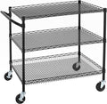 Finnhomy 3 Tier Heavy Duty Commercial Grade Utility Cart, Wire Rolling Cart by Finnhomy