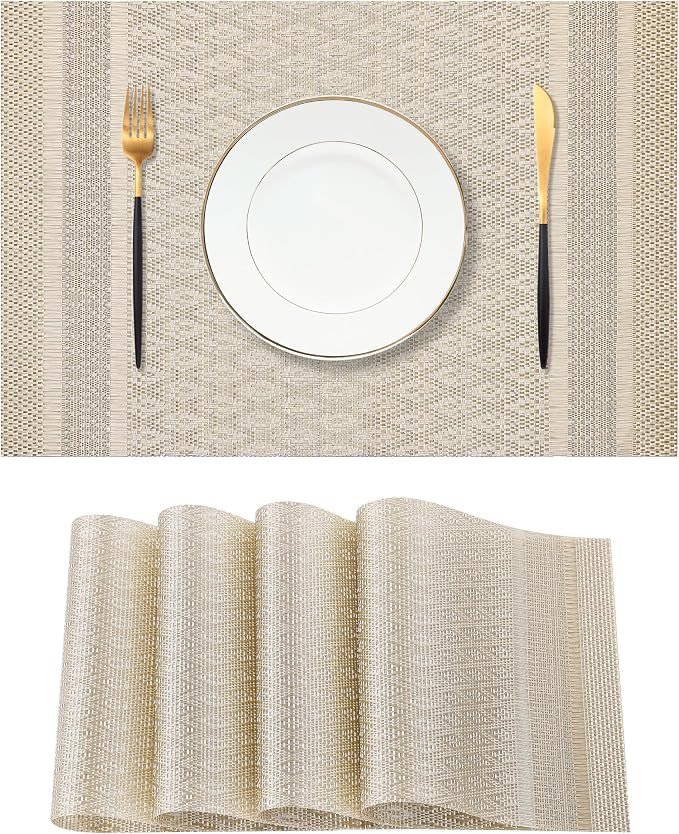 Leetaltree Stardust Yellow Placemats Set of 4 by Leetaltree-ArtatEveryTable