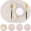 Homaxy Round Faux Leather Placemats and Coasters, Washable Dual-Side Table Mats by Homaxy