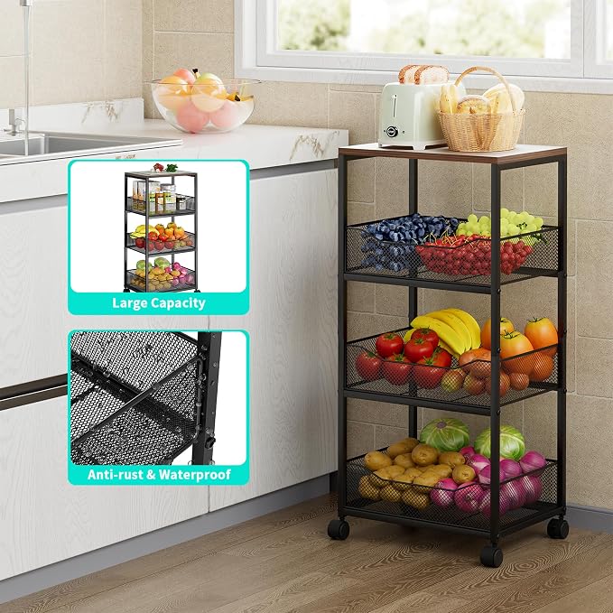 HapiRm Fruit Basket Kitchen Cart - Image 5