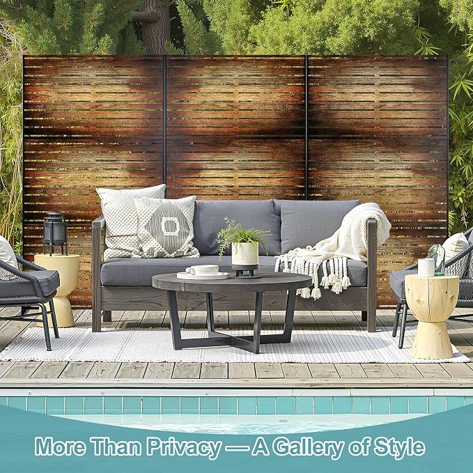Metal Privacy Screen Outdoor Freestanding Privacy Wall Panels and Decorative - Image 6