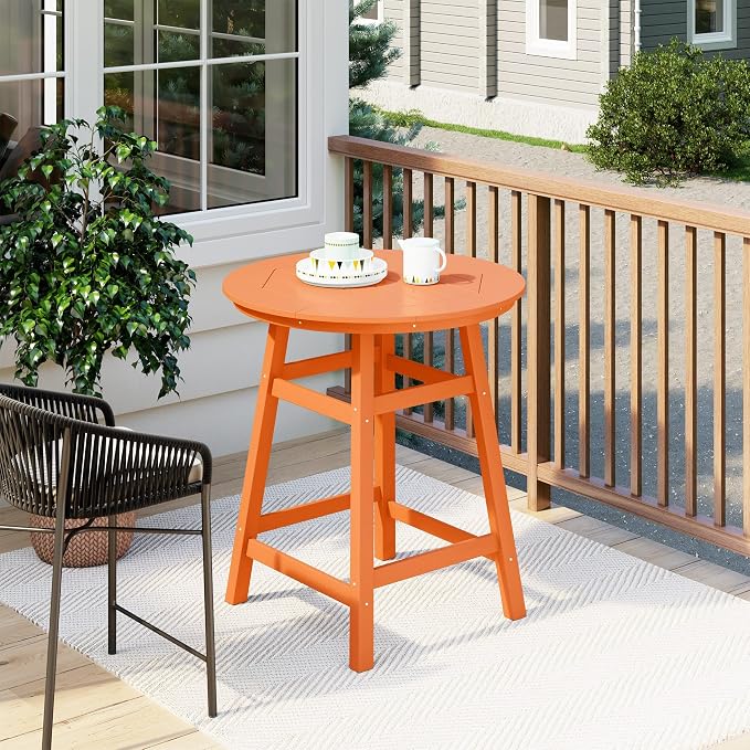 Costaelm Patio Bistro Table, Outdoor Bistro Dining Pub Table - Image 2
