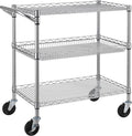 Finnhomy 3 Tier Heavy Duty Commercial Grade Utility Cart, Wire Rolling Cart by Finnhomy