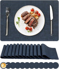 Vinyl Placemats Set of 12, Faux Leather Waterproof and Heat Resistant Place Mats by NCUE