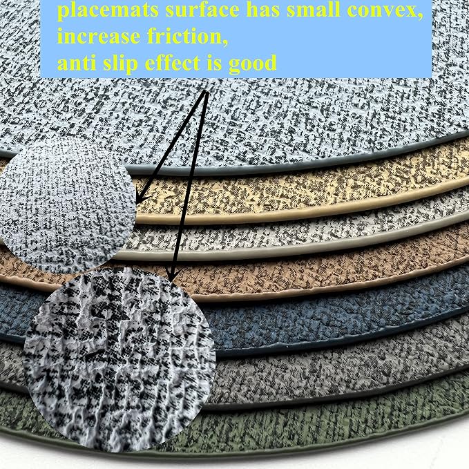 WAZAIGUR Washable Wipeable Waterproof Heat Resistant Faux Leather Placemats Set - Image 4
