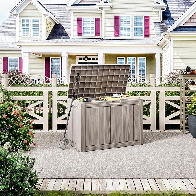 Outdoor Storage Box, Resin Deck Boxes Indoor and outdoor, Waterproof Storage by NBYSGO