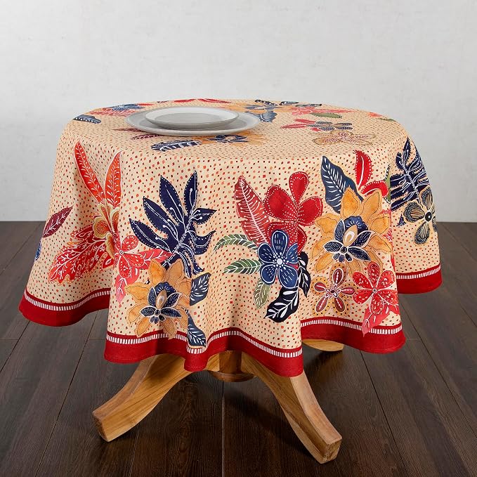 Maison d' Hermine Table Cloth Round Table 100% Cotton 63 Inches Fall Tablecloth - Image 9