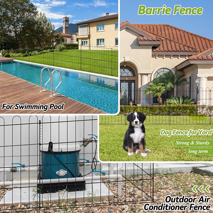 Sunnyglade 10 Panels No Dig Decorative Outdoor Garden Fence - Image 5