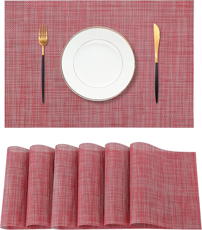 Leetaltree Red Placemats Set of 6 by Leetaltree-ArtatEveryTable