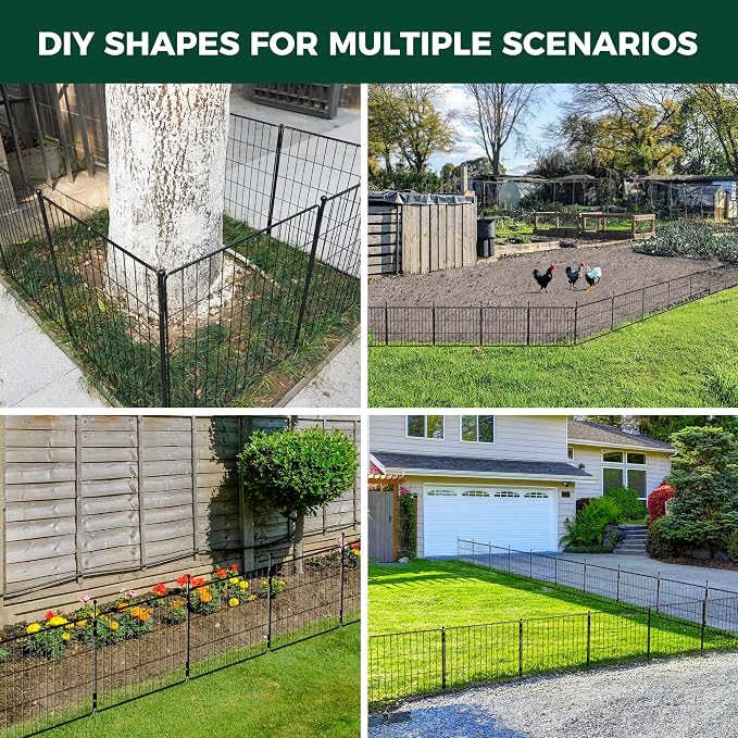 FXW Decorative Garden Fence for Yard - 20in x 14.8ft 8 Panels - Metal Fencing - Image 5