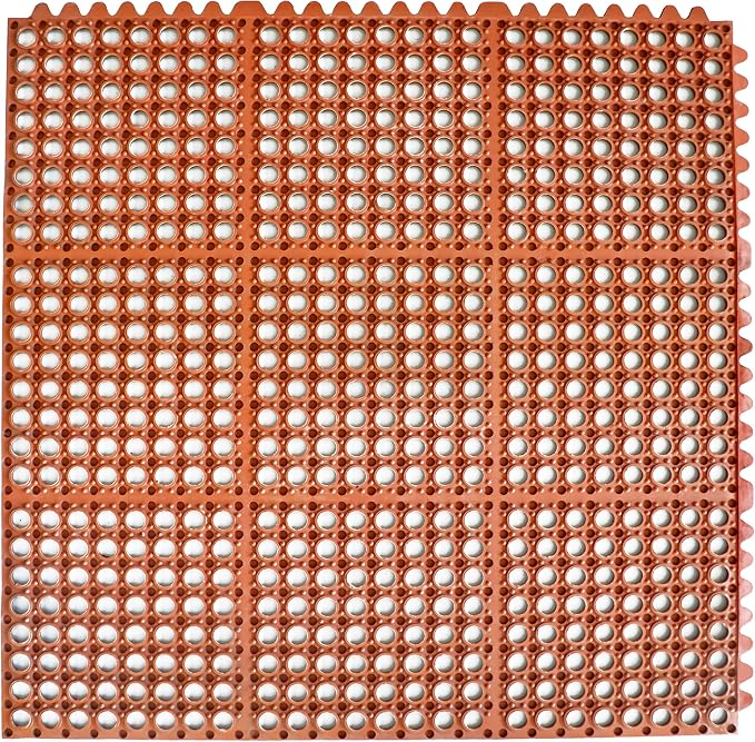 New Star 1 pc Heavy Duty Red 36x36 inch Interlocking Restaurant / Bar Grease by NewStarFoodservice