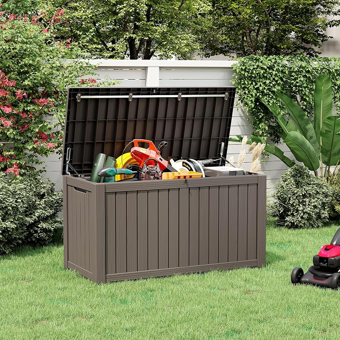 KAMABOKO Outdoor Storage Box, 150 Gallon Large Outdoor Resin Deck Box, Storage - Image 8
