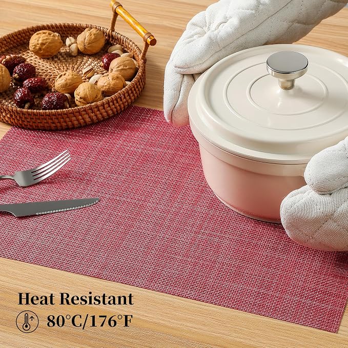 Leetaltree Red Placemats Set of 6 - Image 4