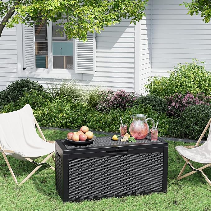 60 Gallon Outdoor Storage Deck Box Waterproof, Large Resin Storage Container - Image 4