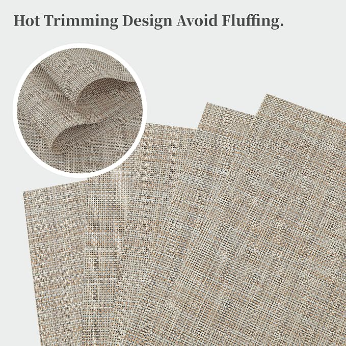 Leetaltree Linen Yellow Placemats Set of 8 - Image 3
