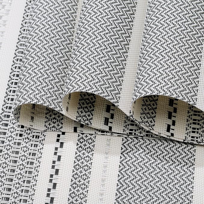fanquare Sliver Striped Placemats 6 Pack Nordic Style Washable Place Mats Vinyl - Image 7