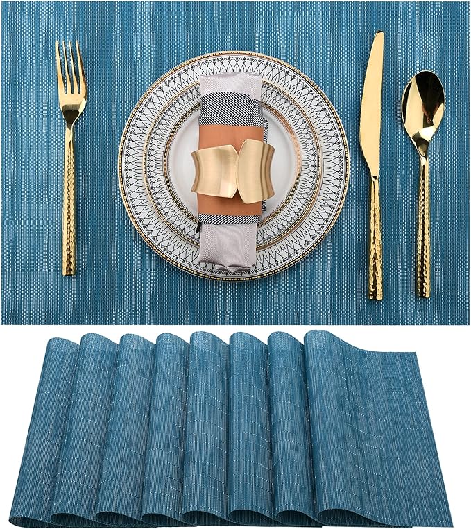 SLKQG Vinyl Placemats Set of 8 by SLKQG