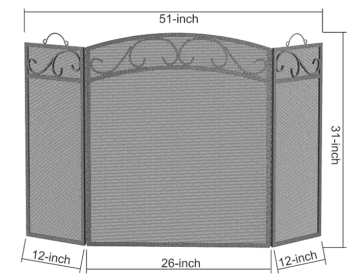 Fire Beauty Fireplace Screen 3 Panel - Image 5