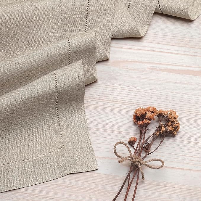 D'Moksha Homes Linen Natural Table Runner 120 Inches Long - Image 4