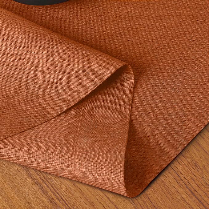 D'Moksha Homes Linen Rust Table Runner 108 Inches Long - Image 4