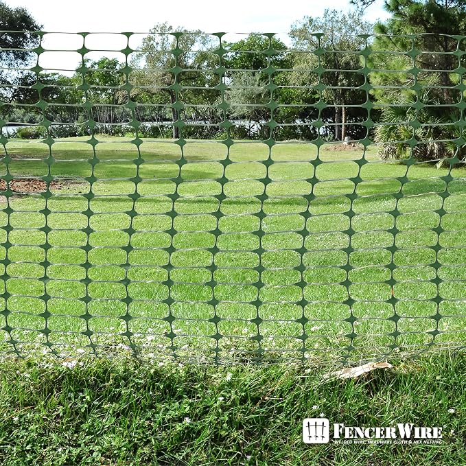 Fencer Wire 4 ft. Safety Fence, 100 ft. Green Plastic Fencing Roll - Image 5