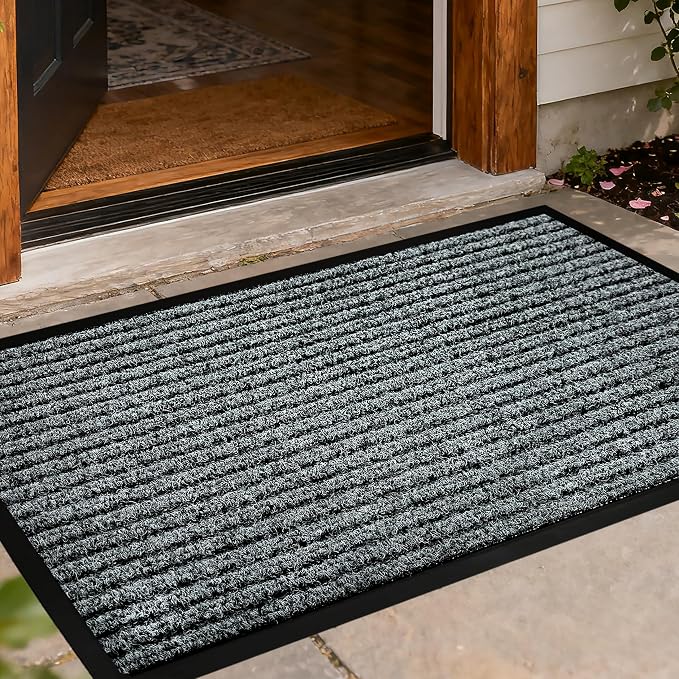Front Door Mat Outdoor, Non-Slip and Heavy Duty Welcome Mat, Low Profile Easy by Unknown