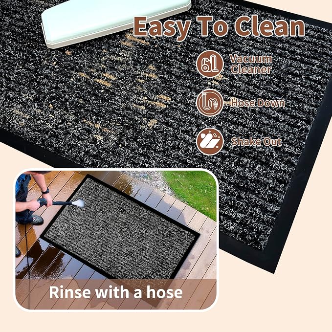 Front Door Mat Outdoor, Non-Slip and Heavy Duty Welcome Mat, Low Profile Easy - Image 7