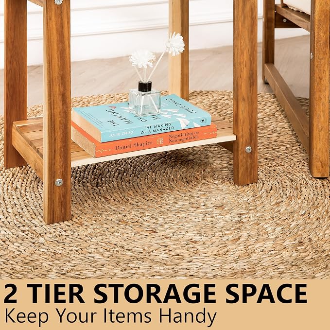 Double Adirondack Side Table, Weather-Resistant Rectangular End Table - Image 6
