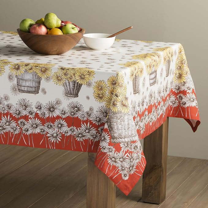 Maison d' Hermine Table Cloth Square Table 100% Cotton 60 x 60 Inches Fall - Image 9