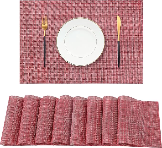 Leetaltree Red Placemats Set of 8 by Leetaltree-ArtatEveryTable