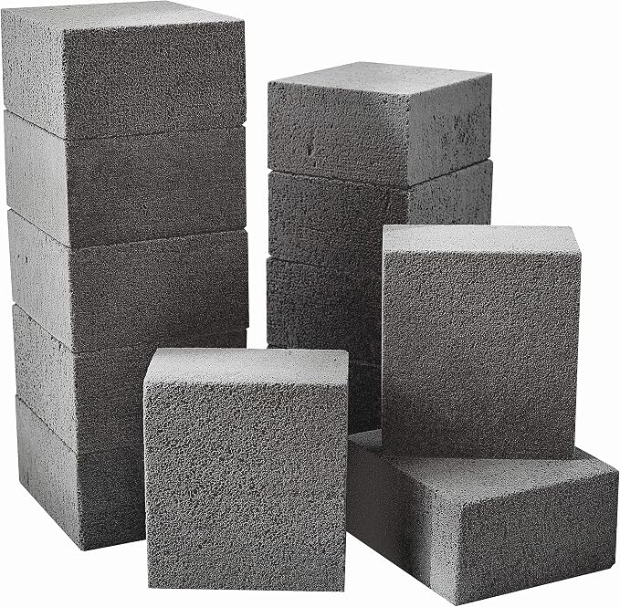 Heavy Duty, Non-Toxic Black Grill Brick Cleaner 12 Pack Reusable Chemical Free by FoodRestaurantSupplies