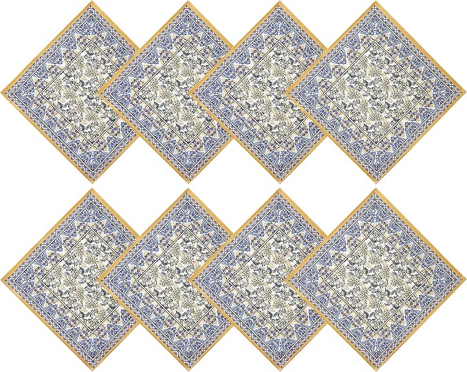 Home Bargains Plus Rectangle Fabric Napkins, Allure Yellow and Blue Floral by HomeBargainsPlus
