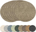 13" Round Placemats Set of 8, Reversible Faux Leather Heat Resistant Table Mats by NCUE