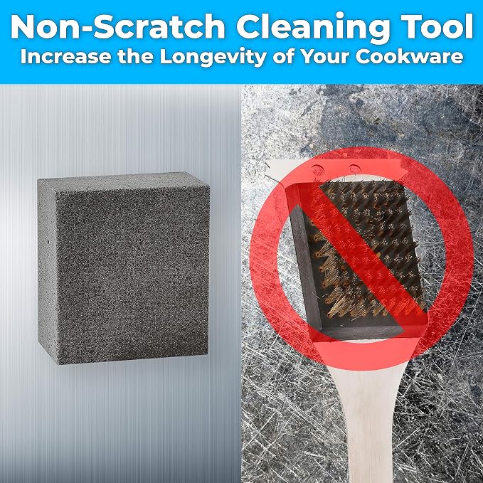 Heavy Duty, Non-Toxic Black Grill Brick Cleaner 4 Pack Reusable Chemical Free - Image 2