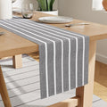 Encasa XO Cotton Dining Table Runner | Roma Grey Stripes | Size 13x118 in by EncasaXO