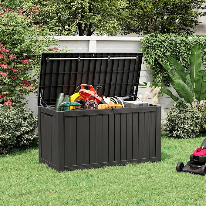 KAMABOKO Outdoor Storage Box, 150 Gallon Large Outdoor Resin Deck Box, Storage - Image 8