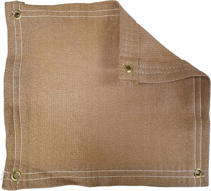 7 Ft. x 9 Ft. Tan Privacy Shade Mesh Tarp by Harpster+Tarps