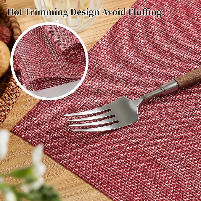 Leetaltree Red Placemats Set of 6 - Image 3